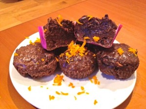 Choc orange cup cakes: Gluten free, no added sugar or butter