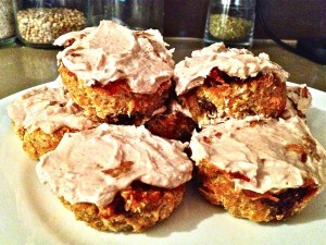 Carrot cup cakes: Gluten free, no added sugar