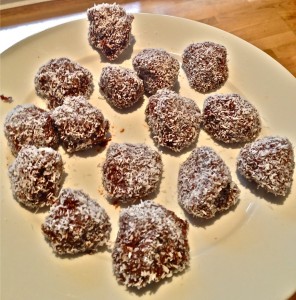 Rum balls:  Gluten free, no added sugar, no butter