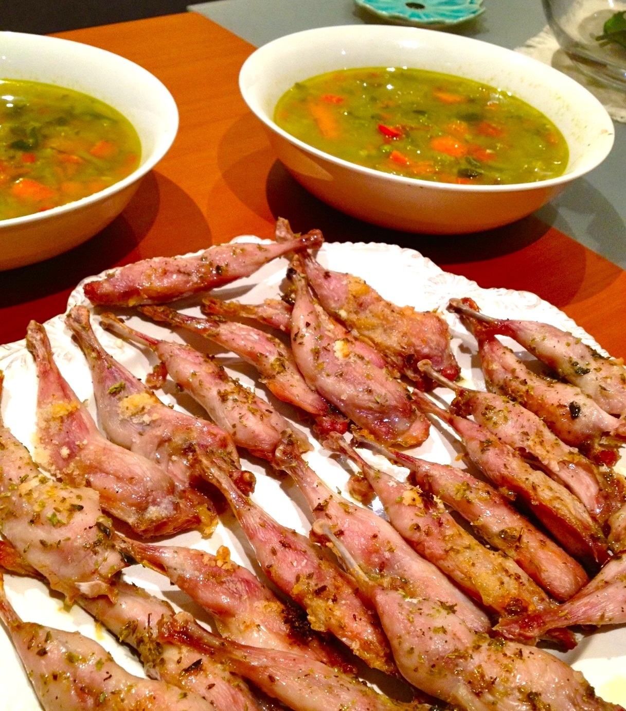 Quail Legs and Basil Infused Minestrone Soup