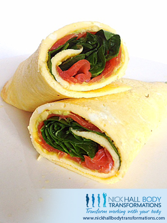 Low carb smoked salmon wrap